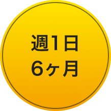 週1日6ヶ月